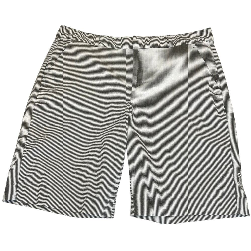 Banana Republic Seersucker Shorts Women's 12 | Blue/White | Bermuda Shorts | EUC